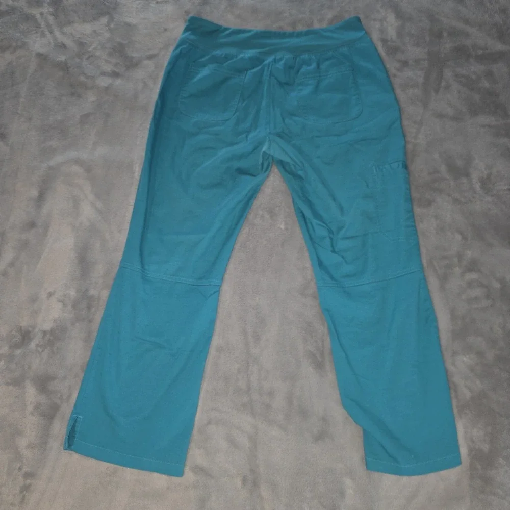 Beyond Scrubs Womens Pants Blue Pink Size PM Pull‎ On Elastic Waist Pockets
